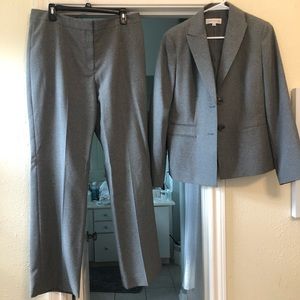 Gray pinstriped suit for women